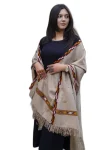 Beige Handamde Pure Wool Shawl