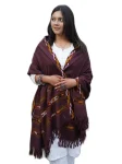 Choclate Brown 3Patti Pure Wool Handmade Shawl