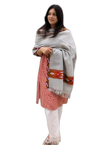 Grey Handwoven Kullu Shawl