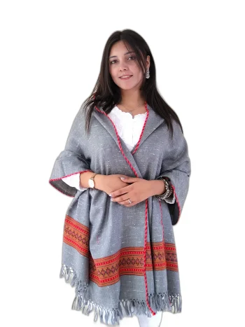 Grey Himachali Woolen Stole