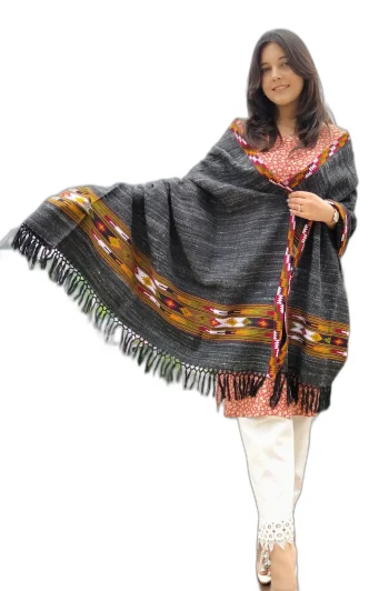 Kullu Charcoal Black Shawl