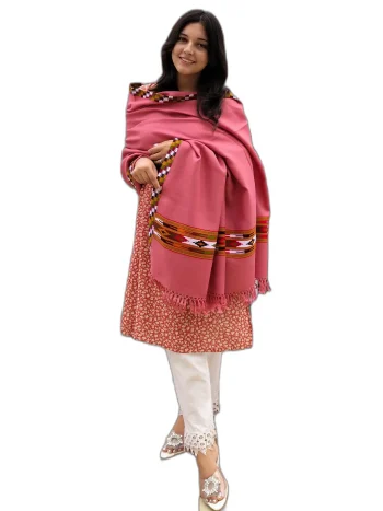 Kullu Dusty Rose Wool Shawl