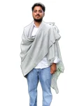 Kullu Pure Wool Grey Handmade Shawl