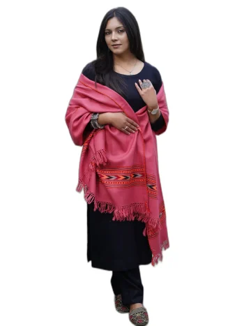 Pink Kingri Handmade Pure Wool Shawl