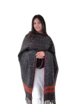 Pure Wool Black Kullu Pattern Stole