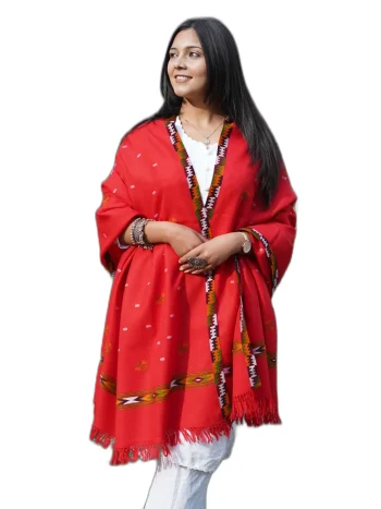 Red Jala Design Handmade Shawl