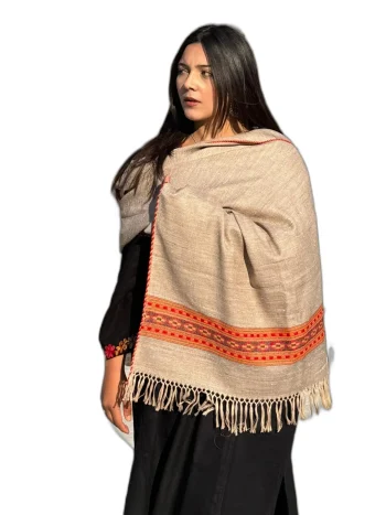 SIngle Patti Beige Stole