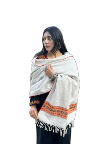Single Patti Light Grey Stole
